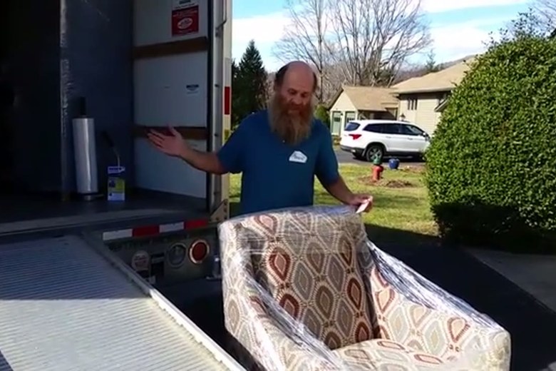 Loading a loveseat up the ramp